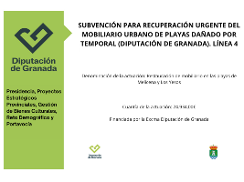 SUBVENCIÓN PARA RECUPERACIÓN URGENTE DEL MOBILIARIO URBANO DE PLAYAS DAÑADO POR TEMPORAL (DIPUTACIÓN DE GRANADA). LÍNEA 4